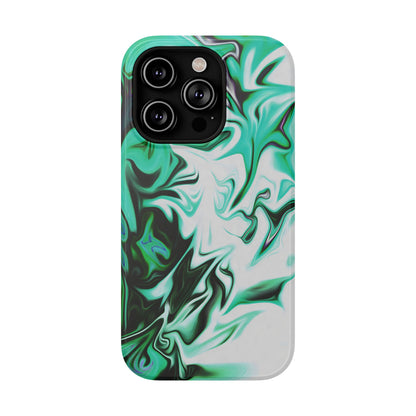 Emerald Green Marble Swirl Phone Case – MagSafe Compatible for iPhone & Samsung Galaxy