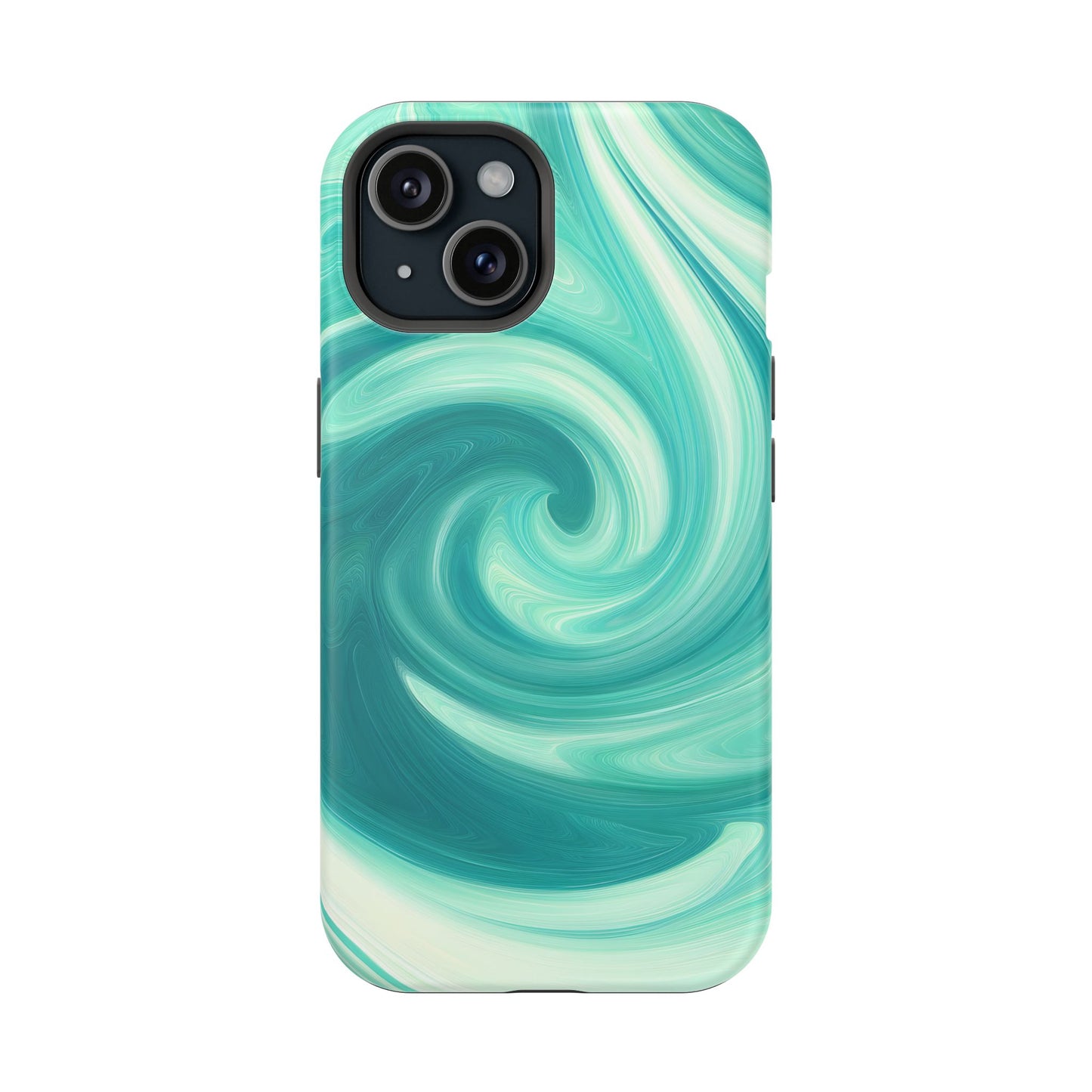 Turquoise Swirl Abstract Phone Case – MagSafe Compatible for iPhone & Samsung Galaxy