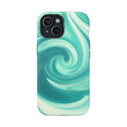 Turquoise Swirl Abstract Phone Case – MagSafe Compatible for iPhone & Samsung Galaxy