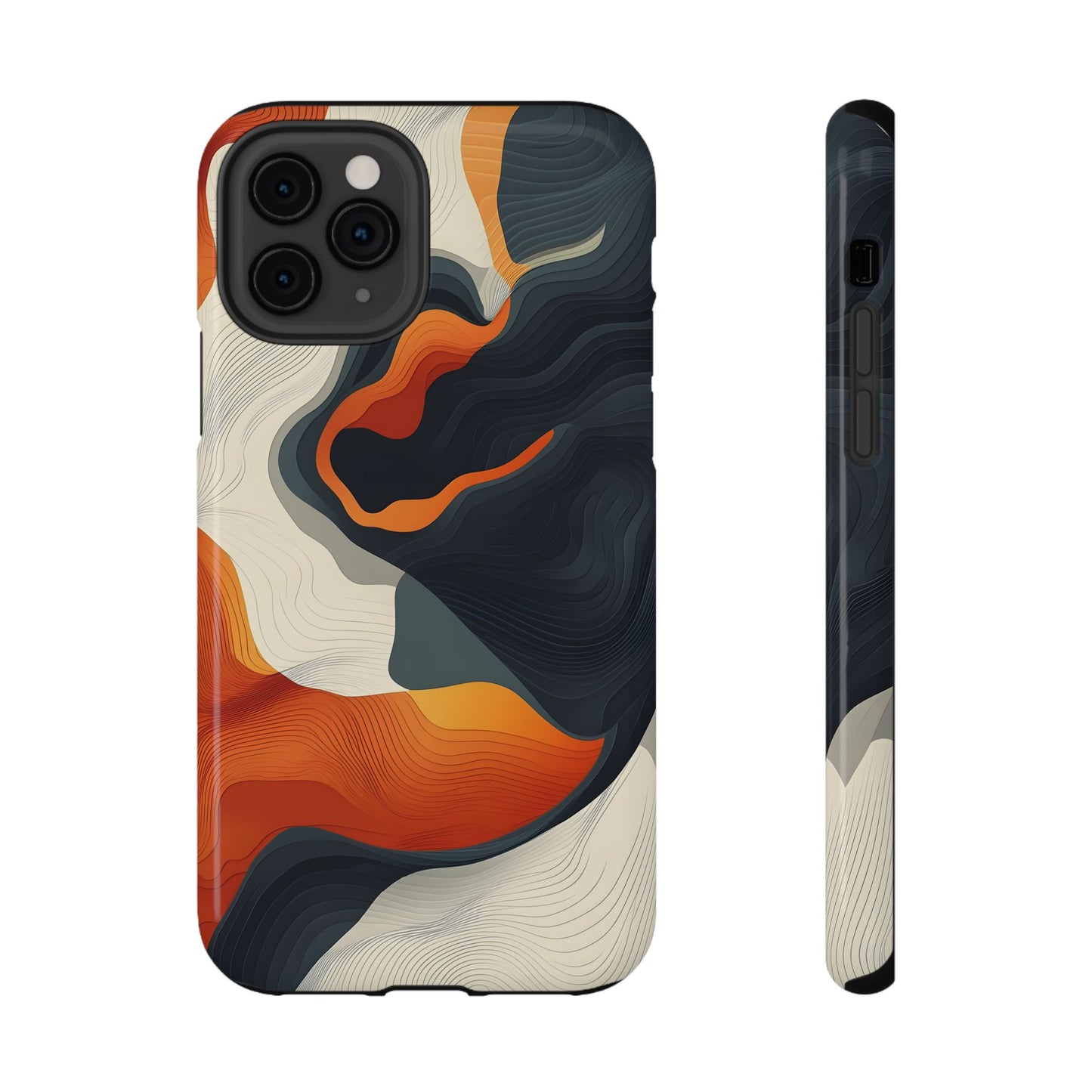 Topographical Abstract Wave Phone Case – MagSafe Compatible for iPhone & Samsung Galaxy
