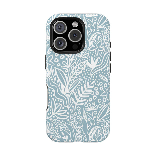 Boho Botanical Doodle Phone Case – MagSafe Compatible for iPhone & Samsung Galaxy