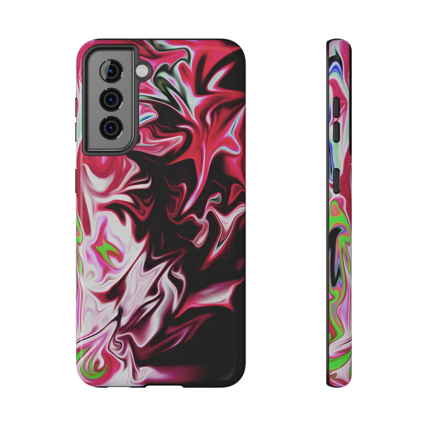 Red & Black Abstract Marble Phone Case – MagSafe Compatible for iPhone & Samsung Galaxy