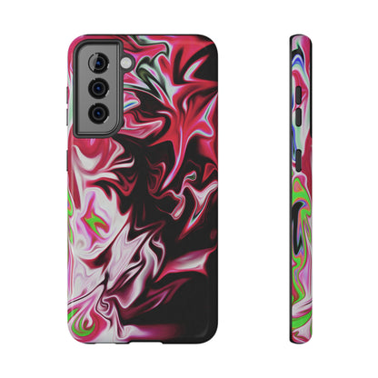 Red & Black Abstract Marble Phone Case – MagSafe Compatible for iPhone & Samsung Galaxy