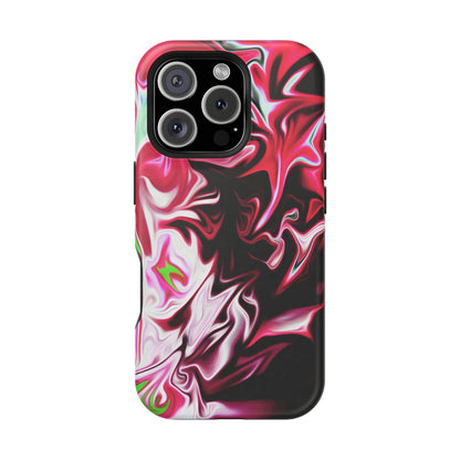 Red & Black Abstract Marble Phone Case – MagSafe Compatible for iPhone & Samsung Galaxy