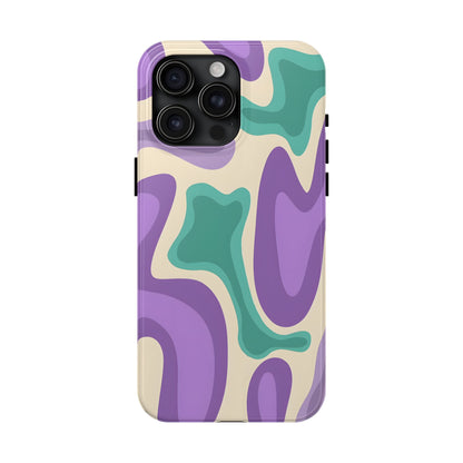 Purple And Turquoise Tough iPhone Case - iPhone 15-11 All Sizes