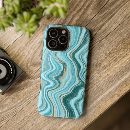 Ocean Agate Swirl Phone Case – MagSafe Compatible for iPhone & Samsung Galaxy
