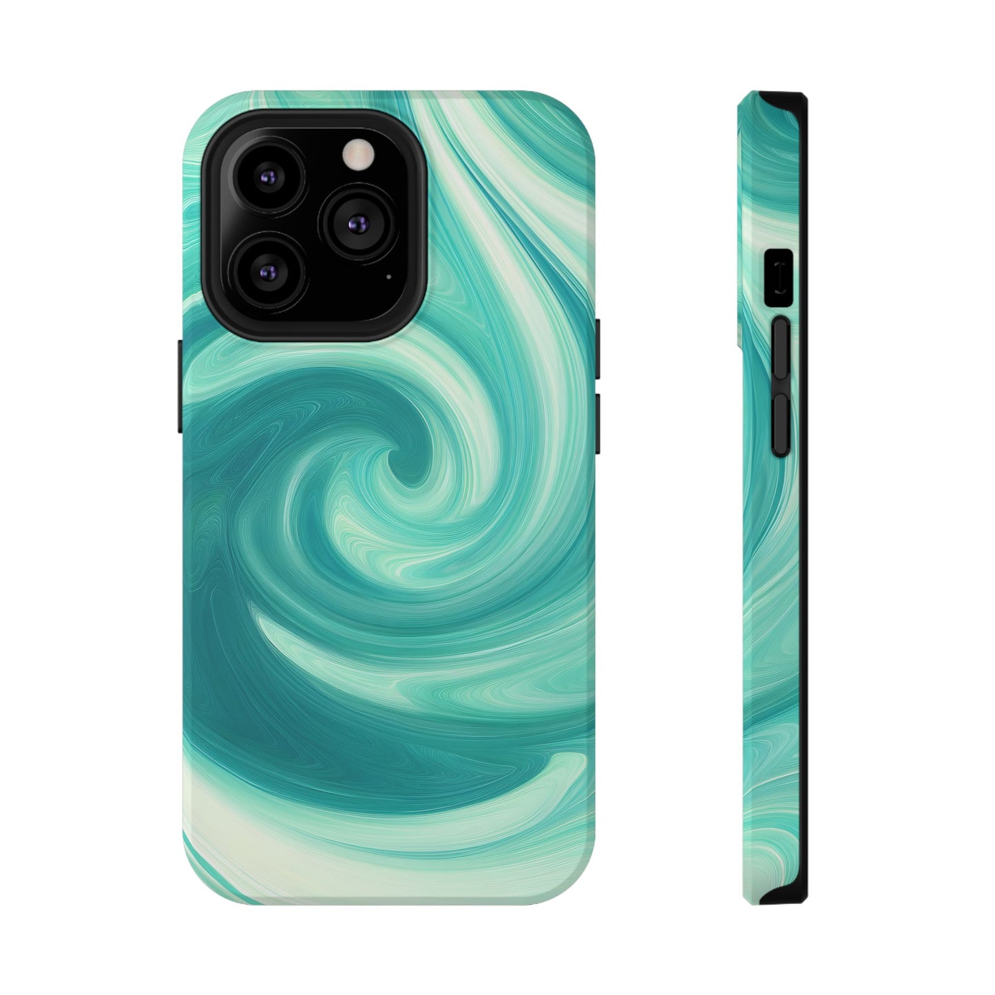 Turquoise Swirl Abstract Phone Case – MagSafe Compatible for iPhone & Samsung Galaxy