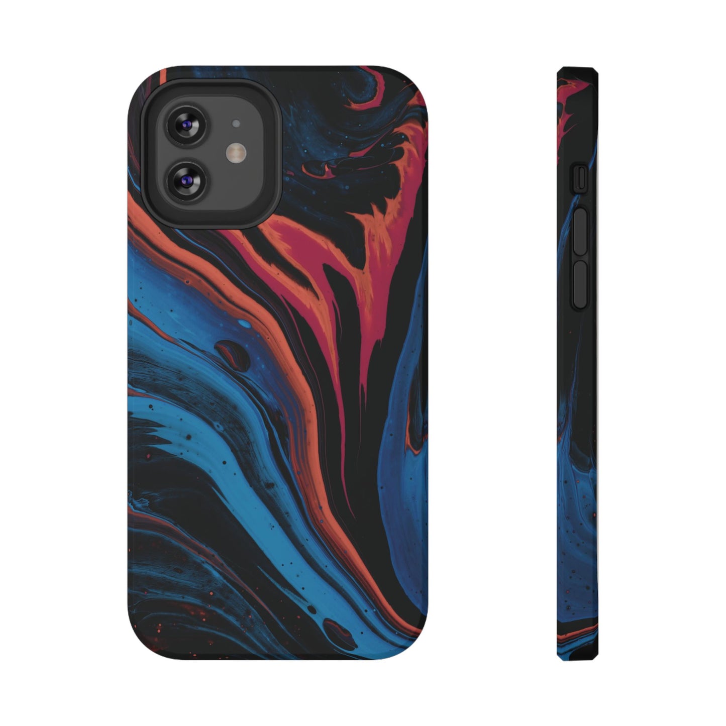 Crimson & Cobalt Fusion Marble Phone Case – MagSafe Compatible for iPhone & Samsung Galaxy