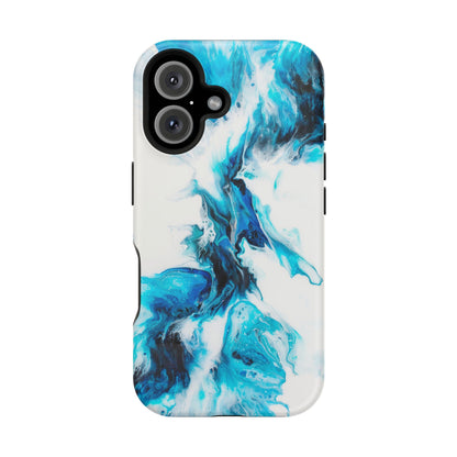 Electric Blue Splash Marble Phone Case – MagSafe Compatible for iPhone & Samsung Galaxy