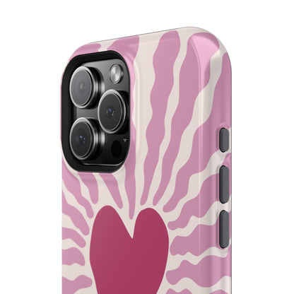 Retro Radiant Heart Phone Case – MagSafe Compatible for iPhone & Samsung Galaxy