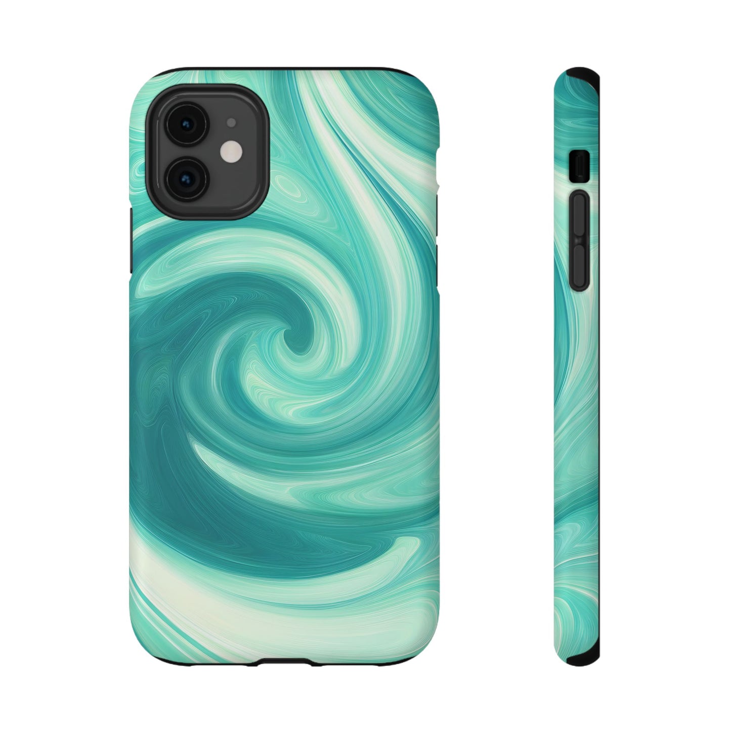 Turquoise Swirl Abstract Phone Case – MagSafe Compatible for iPhone & Samsung Galaxy