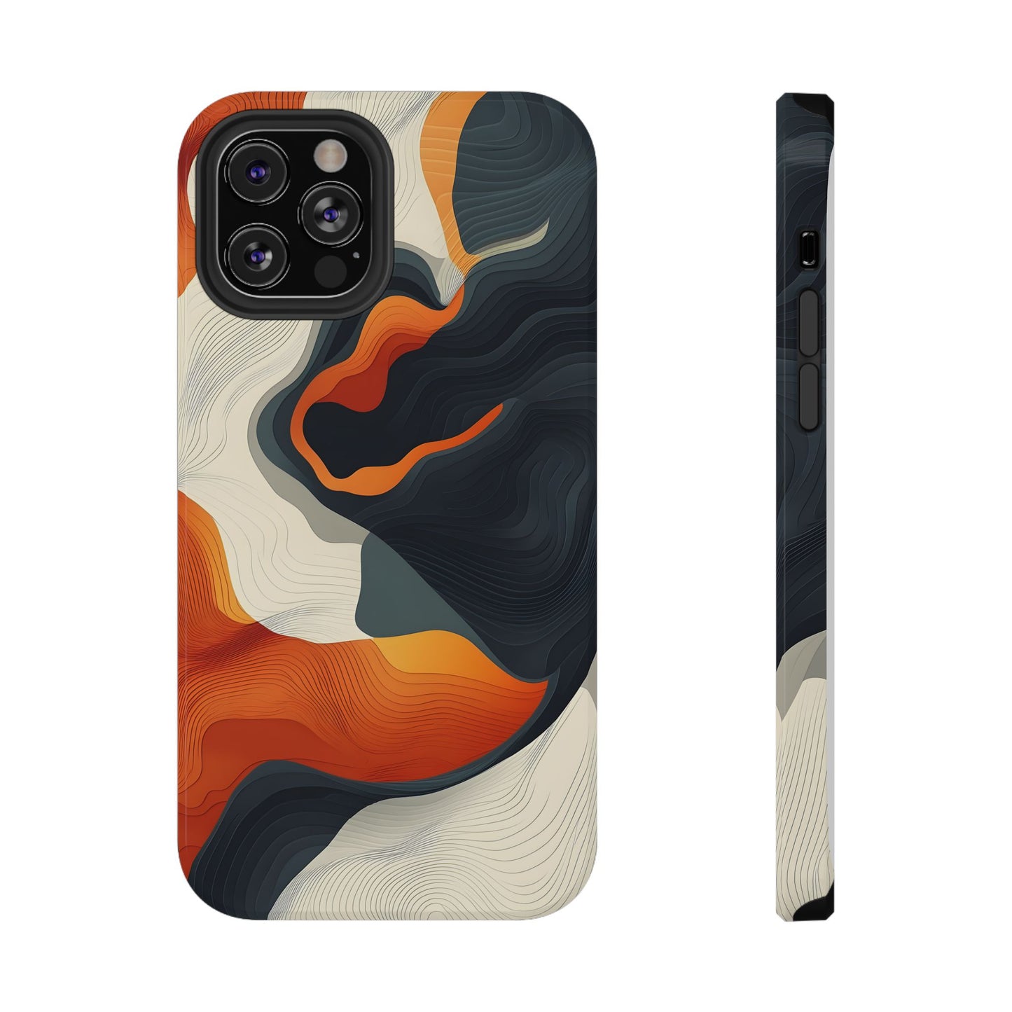 Topographical Abstract Wave Phone Case – MagSafe Compatible for iPhone & Samsung Galaxy