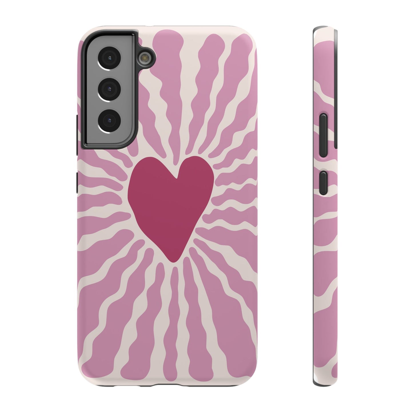 Retro Radiant Heart Phone Case – MagSafe Compatible for iPhone & Samsung Galaxy