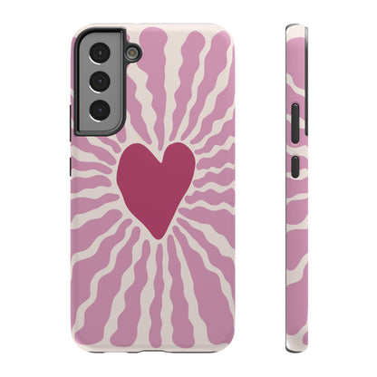 Retro Radiant Heart Phone Case – MagSafe Compatible for iPhone & Samsung Galaxy