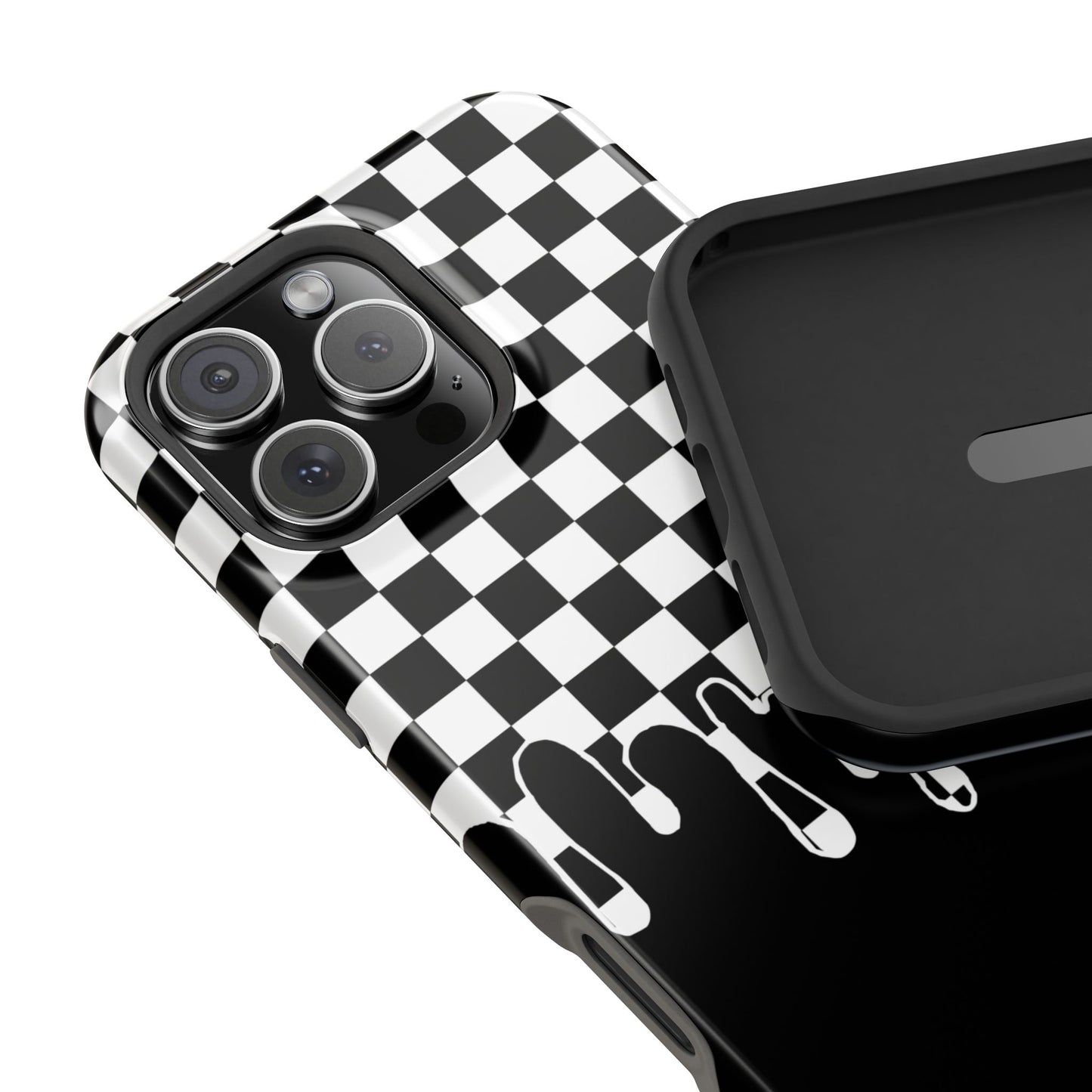 Dripping Checkerboard Phone Case – MagSafe Compatible for iPhone & Samsung Galaxy