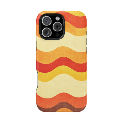 Retro Sunset Waves Phone Case – MagSafe Compatible for iPhone & Samsung Galaxy