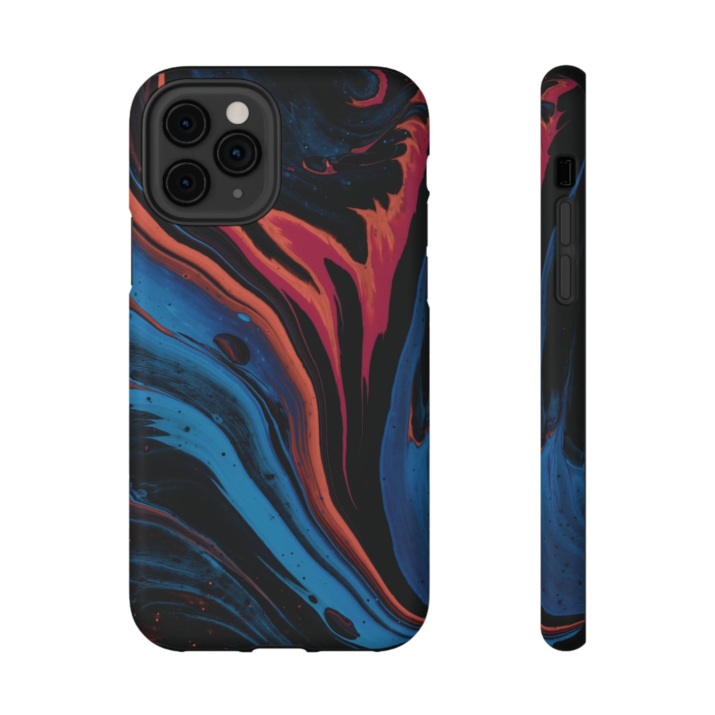 Crimson & Cobalt Fusion Marble Phone Case – MagSafe Compatible for iPhone & Samsung Galaxy