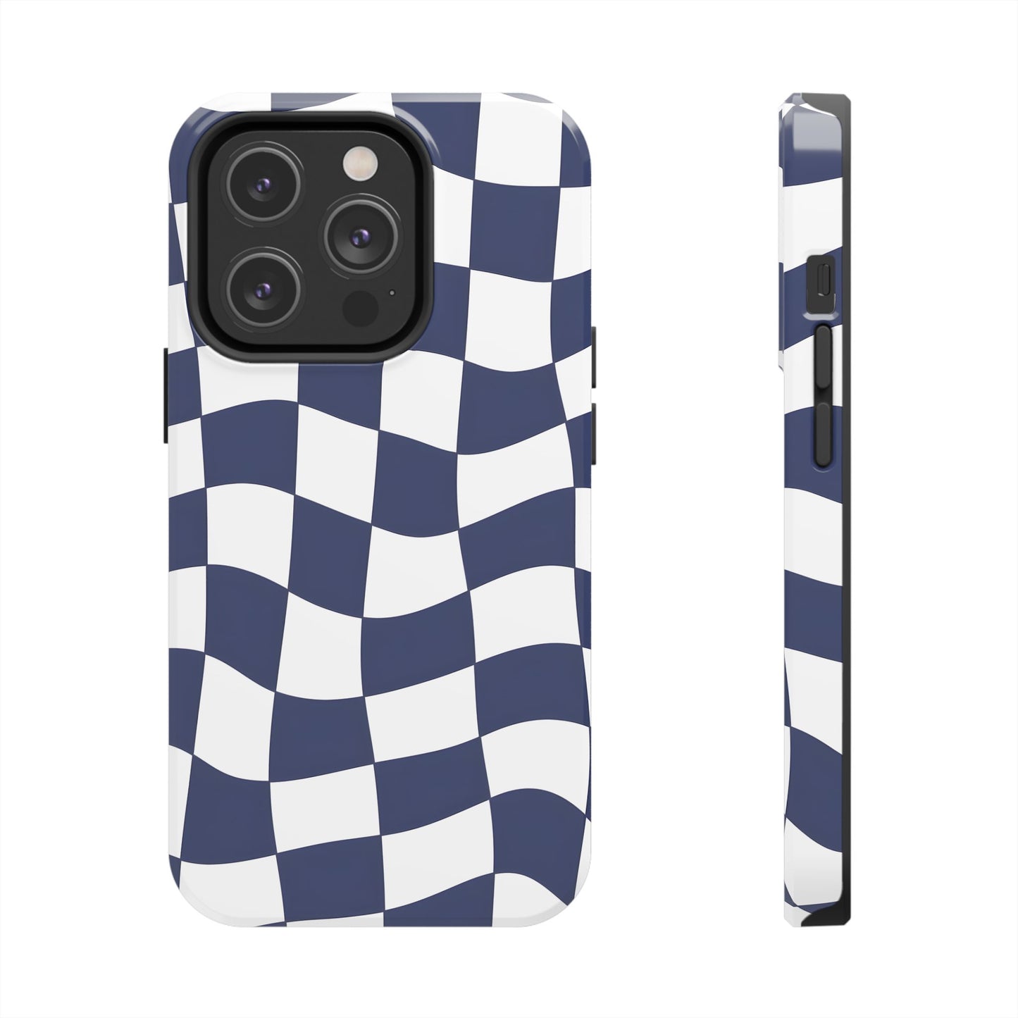 Blue Checkered Tough Phone Case - iPhone 15-11 All Sizes