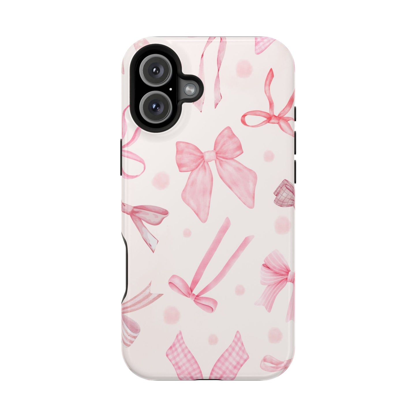 Sweet Pink Bow Coquette Pattern Phone Case – MagSafe Compatible for iPhone & Samsung Galaxy