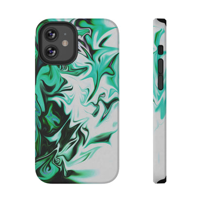 Emerald Green Marble Swirl Phone Case – MagSafe Compatible for iPhone & Samsung Galaxy