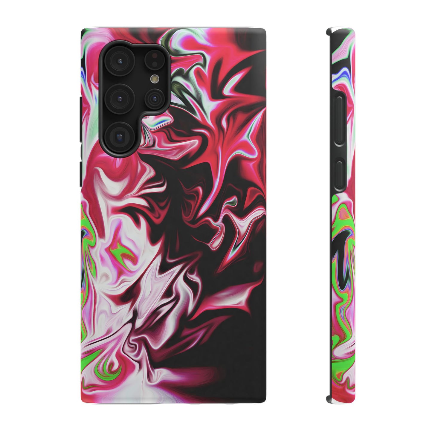 Red & Black Abstract Marble Phone Case – MagSafe Compatible for iPhone & Samsung Galaxy