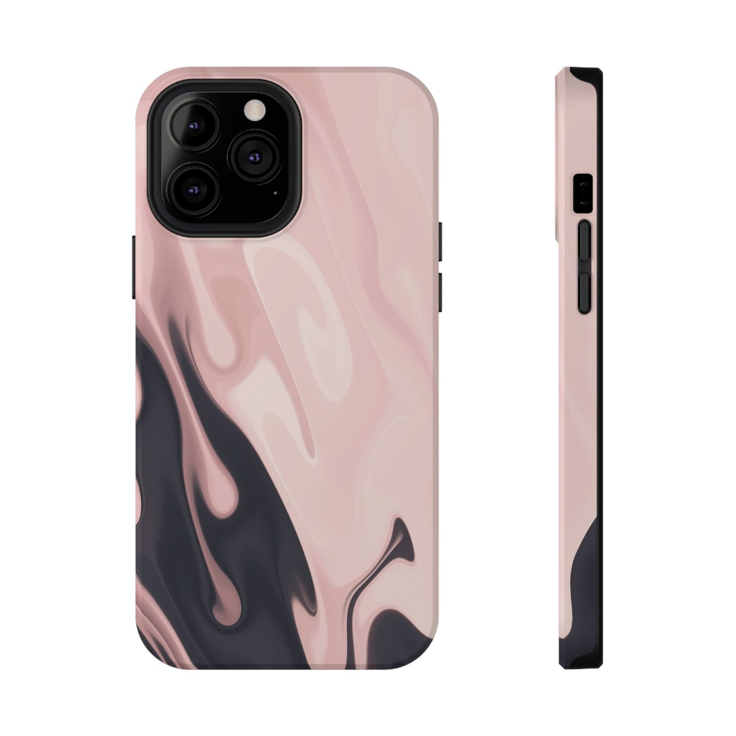 Blush Noir Ink Flow Phone Case – MagSafe Compatible for iPhone & Samsung Galaxy