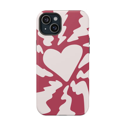 Bold Heartburst Abstract Phone Case – MagSafe Compatible for iPhone & Samsung Galaxy