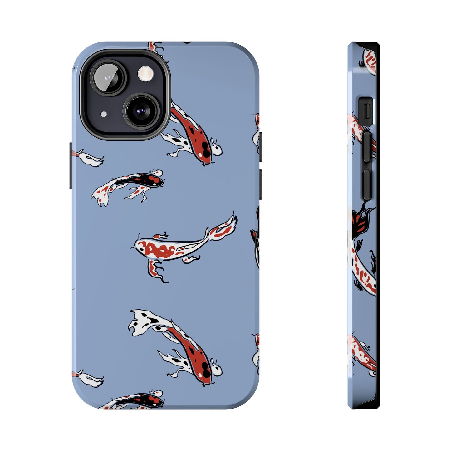 Minimalistic Chinese Koi Fish Painting for iPhone 11-15 All Sizes