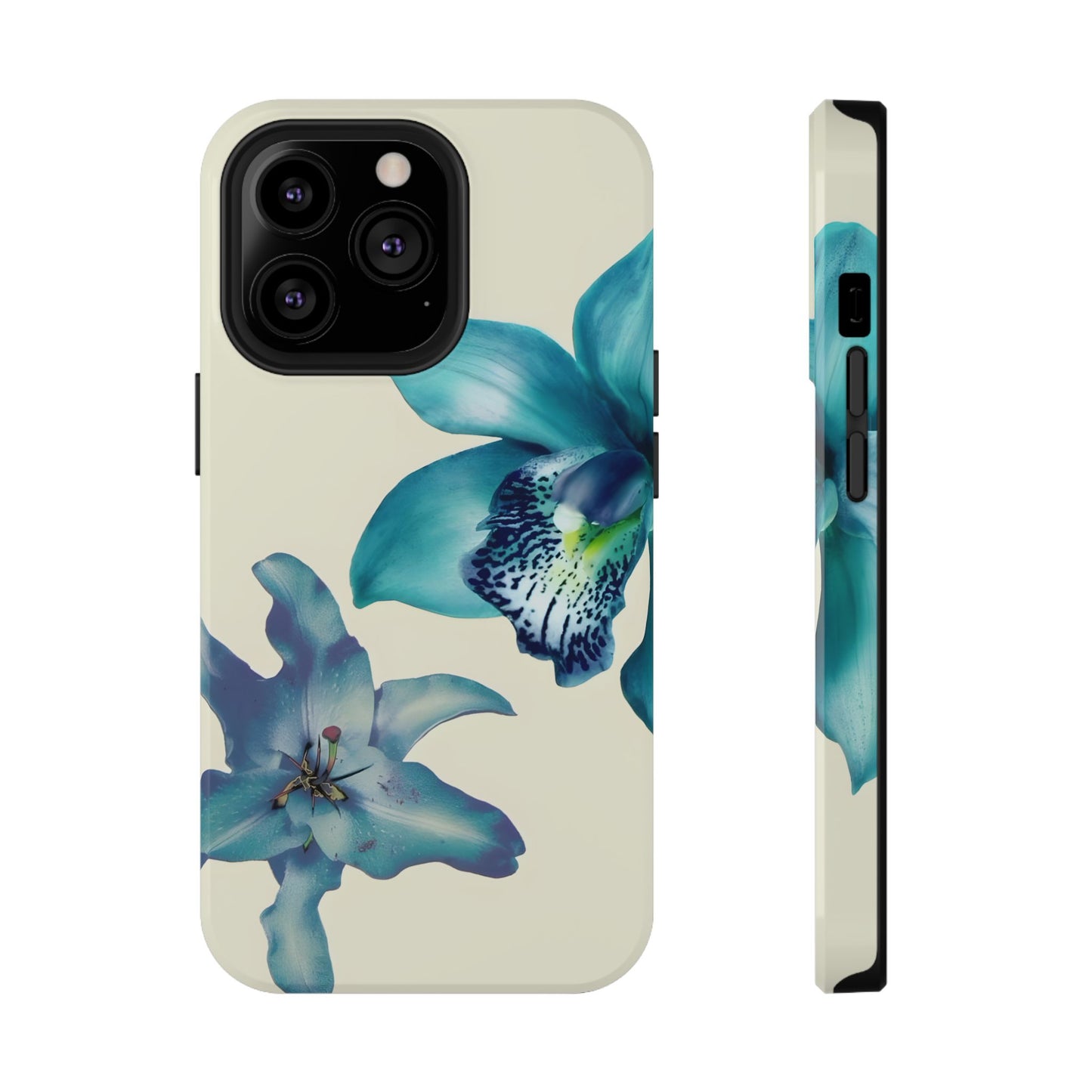 Blue Orchid Floral Phone Case – MagSafe Compatible for iPhone & Samsung Galaxy