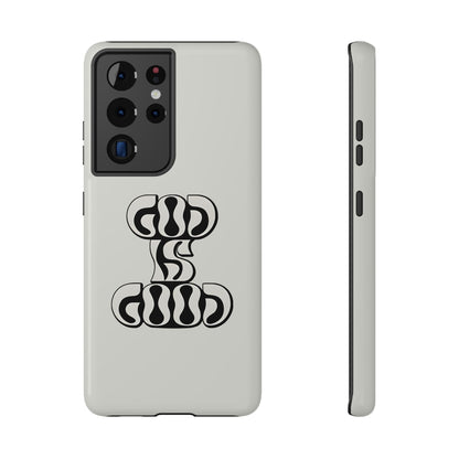 Black & White Bold "God Is Good" Phone Case – MagSafe Compatible for iPhone & Samsung Galaxy