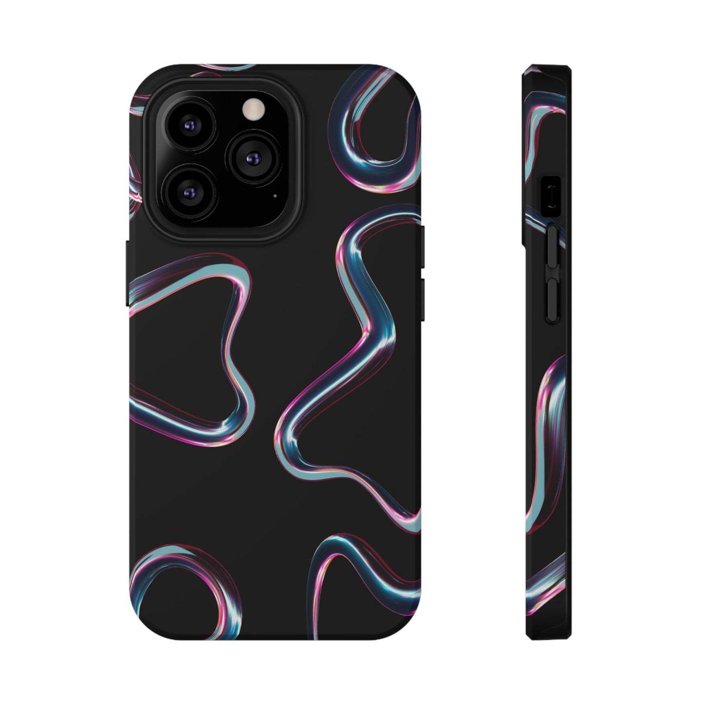 Neon Wave Heartbeat Phone Case – MagSafe Compatible for iPhone & Samsung Galaxy