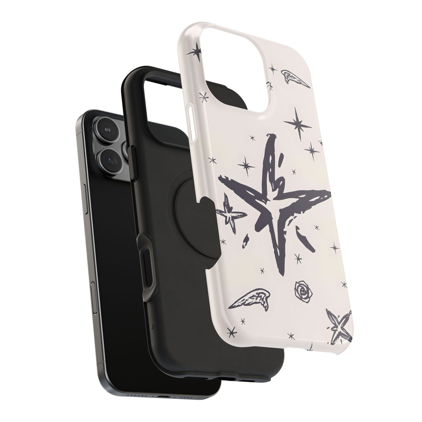 Sketch Star Doodle Phone Case – MagSafe Compatible for iPhone & Samsung Galaxy
