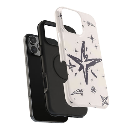 Sketch Star Doodle Phone Case – MagSafe Compatible for iPhone & Samsung Galaxy