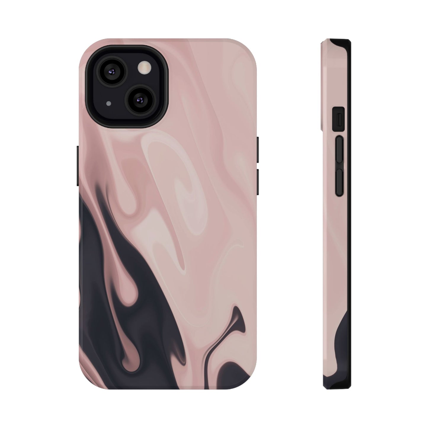 Blush Noir Ink Flow Phone Case – MagSafe Compatible for iPhone & Samsung Galaxy
