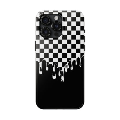 Melting Checkered Tough Case - iPhone 15-11 All Sizes