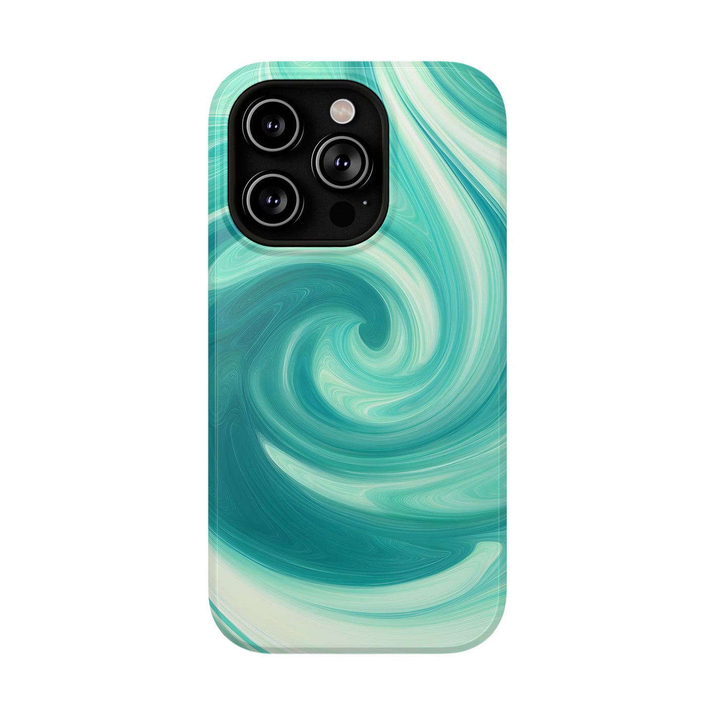 Turquoise Swirl Abstract Phone Case – MagSafe Compatible for iPhone & Samsung Galaxy