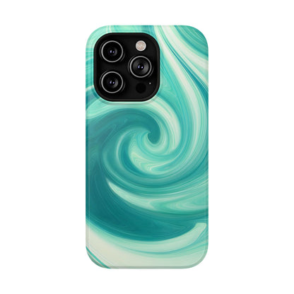 Turquoise Swirl Abstract Phone Case – MagSafe Compatible for iPhone & Samsung Galaxy