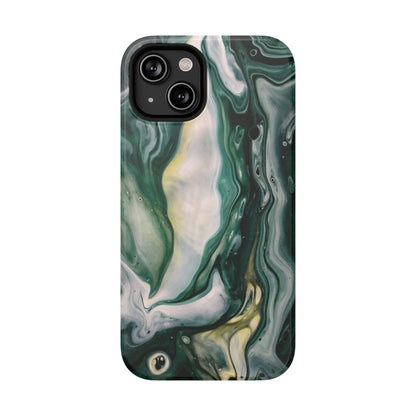 Mystic Forest Marble Swirl Phone Case – MagSafe Compatible for iPhone & Samsung Galaxy