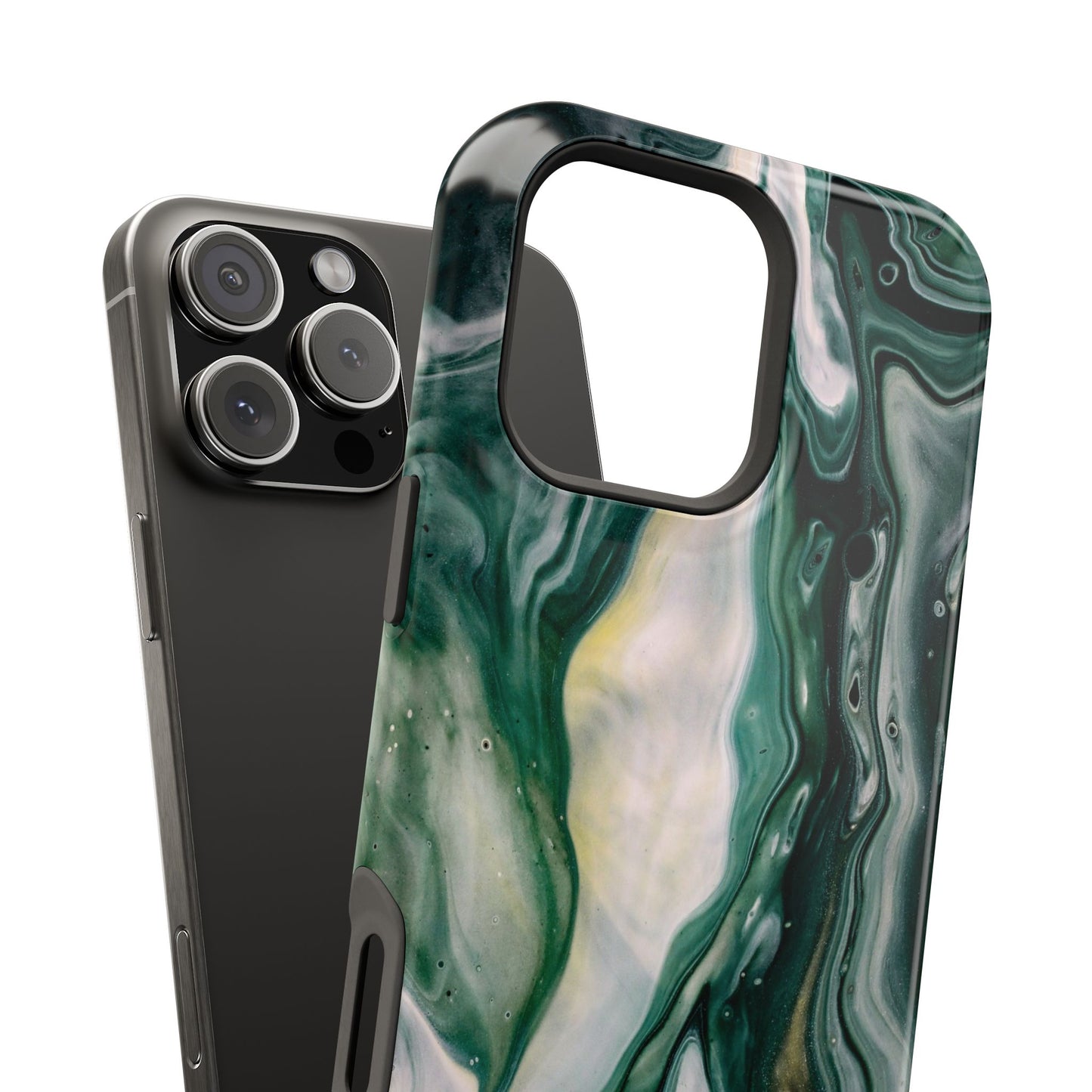 Mystic Forest Marble Swirl Phone Case – MagSafe Compatible for iPhone & Samsung Galaxy