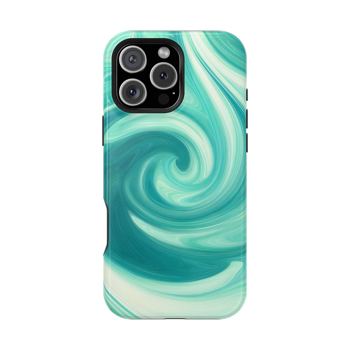 Turquoise Swirl Abstract Phone Case – MagSafe Compatible for iPhone & Samsung Galaxy