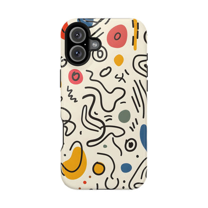 Abstract Doodle Art Phone Case – MagSafe Compatible for iPhone & Samsung Galaxy