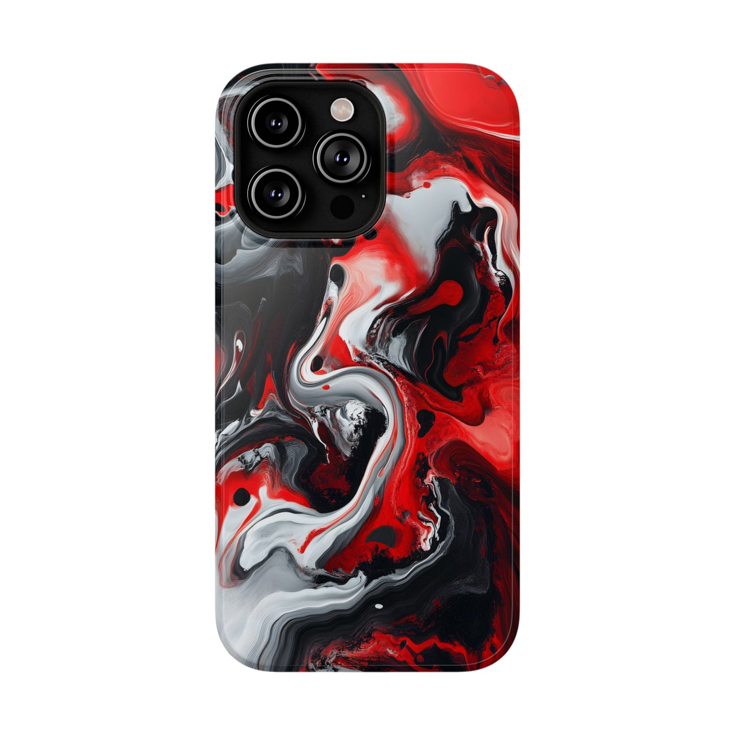 Crimson Chaos Abstract Swirl Phone Case – MagSafe Compatible for iPhone & Samsung Galaxy