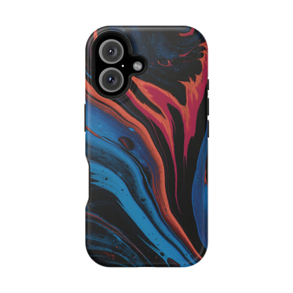 Crimson & Cobalt Fusion Marble Phone Case – MagSafe Compatible for iPhone & Samsung Galaxy