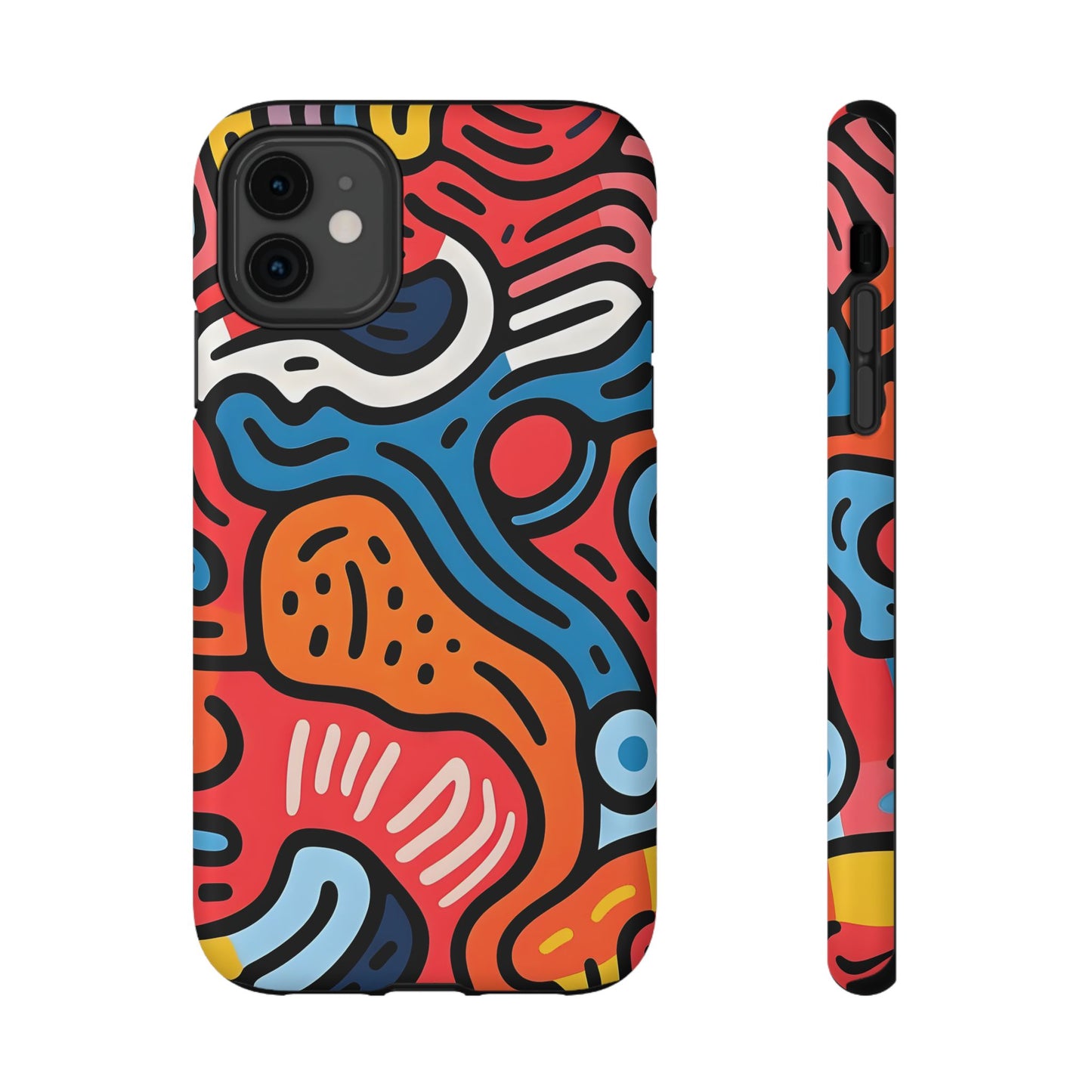 Bold Abstract Doodle Phone Case – MagSafe Compatible for iPhone & Samsung Galaxy