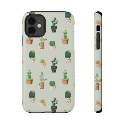 Desert Bloom Cactus Phone Case – Cute Succulent Print, MagSafe Compatible for iPhone & Samsung Galaxy