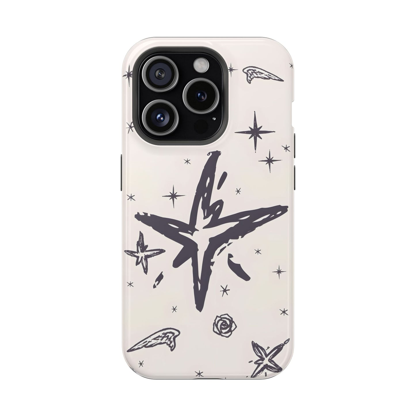 Sketch Star Doodle Phone Case – MagSafe Compatible for iPhone & Samsung Galaxy