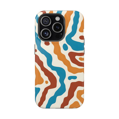 Abstract Retro Wave Phone Case – MagSafe Compatible for iPhone & Samsung Galaxy
