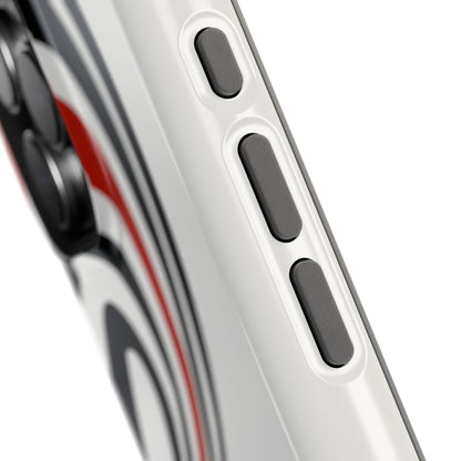 Retro Black & Red Wave Phone Case – MagSafe Compatible for iPhone & Samsung Galaxy
