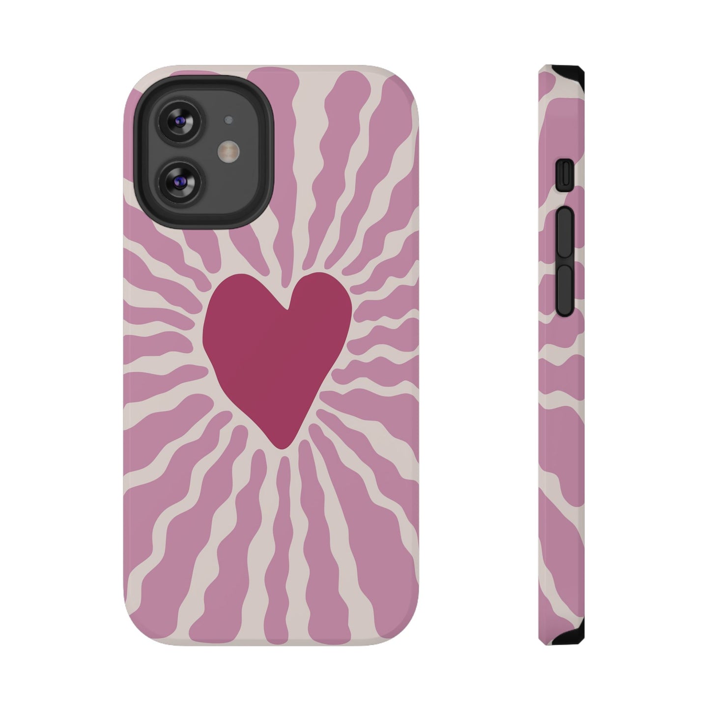 Retro Radiant Heart Phone Case – MagSafe Compatible for iPhone & Samsung Galaxy