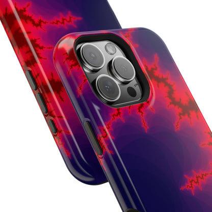 Neon Fractal Lightning Phone Case – MagSafe Compatible for iPhone & Samsung Galaxy
